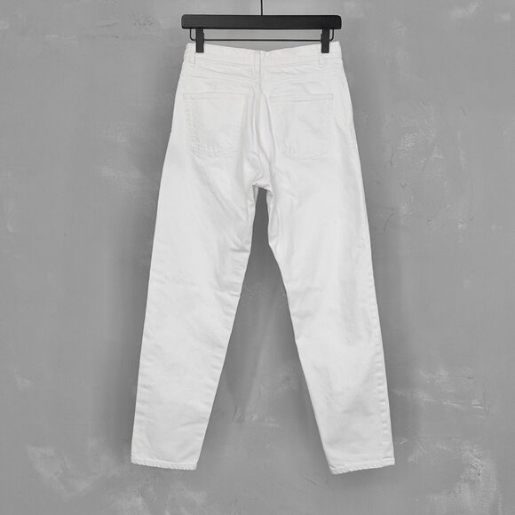 Saint Laurent D18 W/BG-LW White Denim Loose Tapered Women's Jeans 25 - Picture 7 of 9